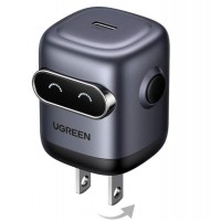 Sạc điện thoại 1 cổng USB-C GaN 30W màu đen xám tạo hình robot Ugreen 45004 X662